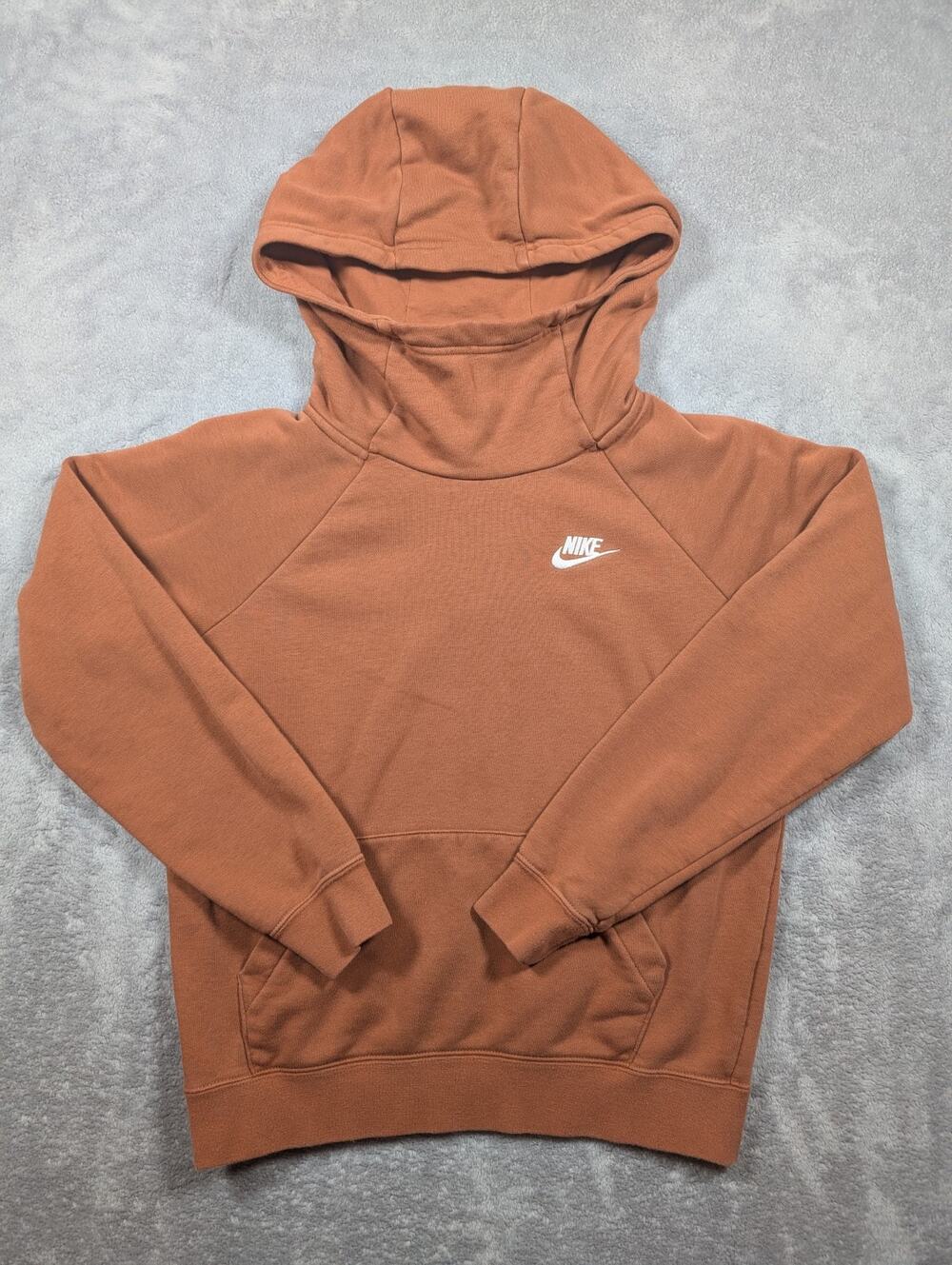 Nike Cowl Neck Sweater Womens XS Orange Relaxed Fit Athleisure Loungewear